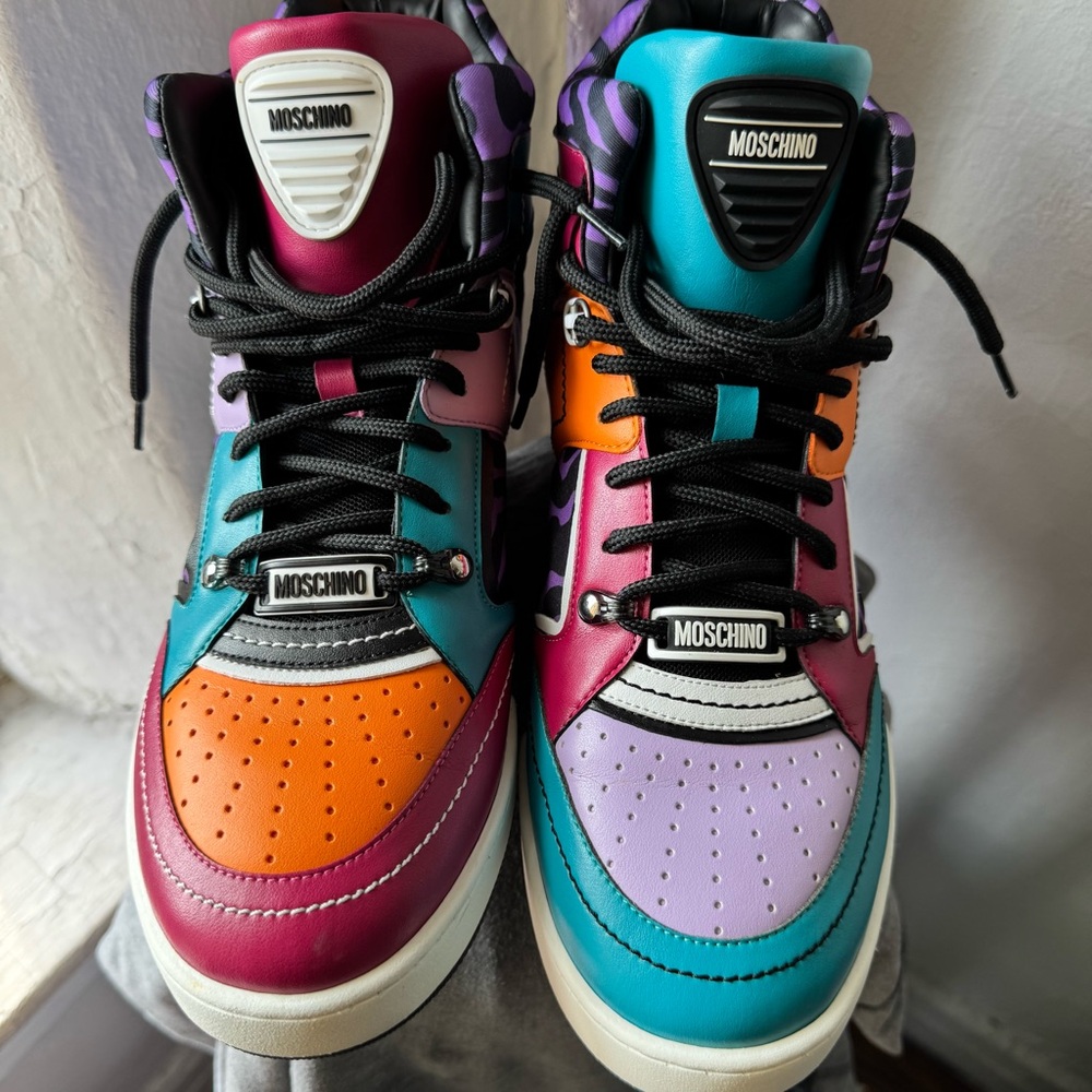 Moschino Colorful High-Top Sneakers